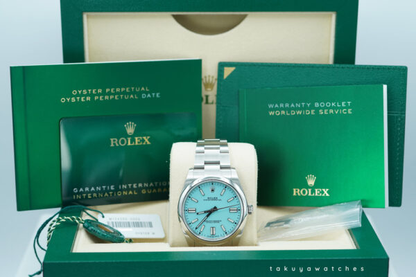 Rolex 124300 OYSTER PERPETUAL 41 TURQUOISE BLUE DIAL 2020 FULL SET - Image 2