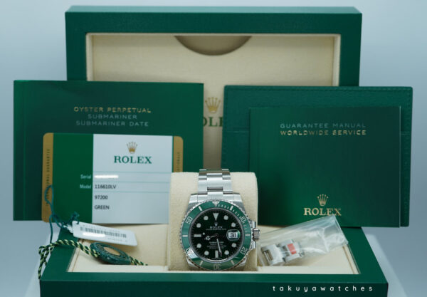 Rolex 116610LV SUBMARINER HULK GREEN DIAL GREEN BEZEL 2018 FULL SET - Image 2