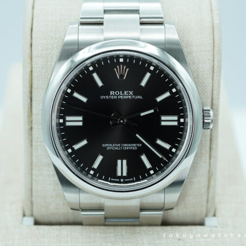 Rolex 124300 OYSTER PERPETUAL 41 BLACK DIAL 2022 WARRANTY FULL SET
