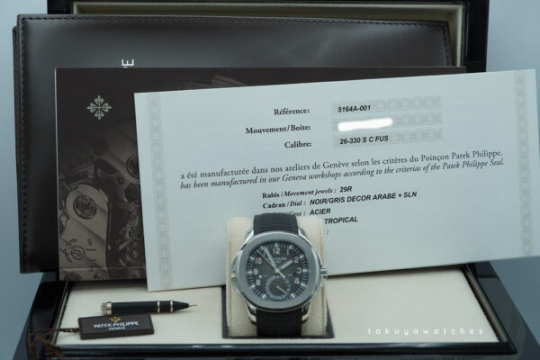Patek PHILIPPE 5164A AQUANAUT TRAVEL TIME STAINLESS STEEL 330SC MOVEMENT 2023 FULL SET - Image 2