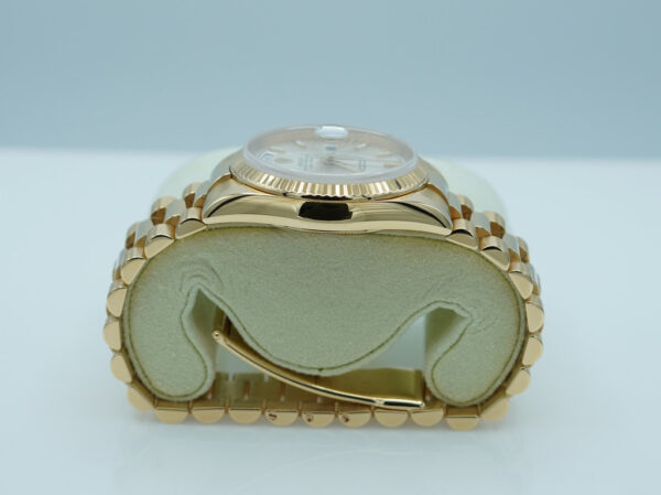 Rolex 118238 DAY DATE 36MM YELLOW GOLD SILVER STICK DIAL PRESIDENT RSC SERVICED - Image 3
