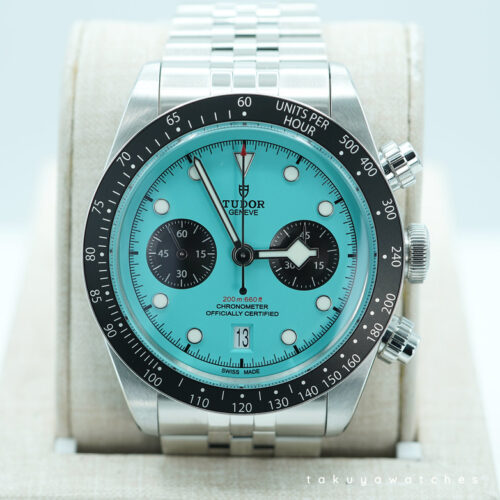 BRAND NEW Tudor 79360N BLACK BAY CHRONOGRAPH FLAMINGO BLUE DIAL 2025 FULL SET