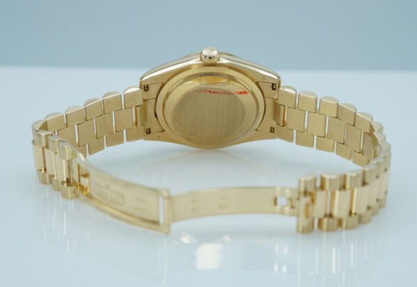 Rolex 118238 DAY DATE 36MM YELLOW GOLD SILVER STICK DIAL PRESIDENT RSC SERVICED - Image 7