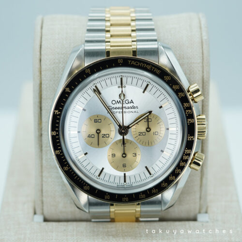 Omega SPEEDMASTER MOONWATCH TWO TONE MOONSHINE GOLD 2024 WARRANTY FULL SET