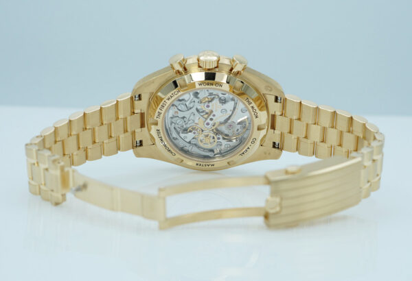 Omega SPEEDMASTER MOONWATCH MOONSHINE GOLD PANDA DIAL BRACELET 2023 FULL SET - Image 8