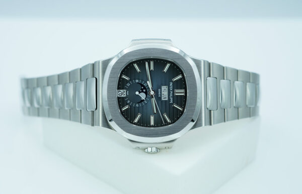 Patek PHILIPPE 5726 NAUTILUS ANNUAL CALENDAR MOONPHASE BLUE DIAL 2023 FULL SET - Image 9