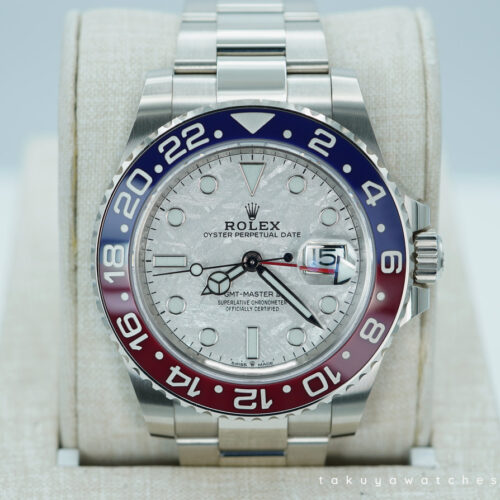 Rolex 126719BLRO GMT MASTER 2 WHITE GOLD PEPSI METEORITE DIAL 2021 WARRANTY FULL SET