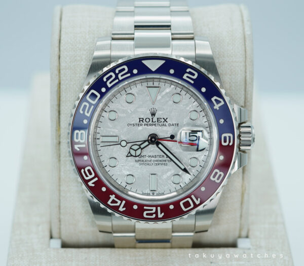 Rolex 126719BLRO GMT MASTER 2 WHITE GOLD PEPSI METEORITE DIAL 2021 WARRANTY FULL SET