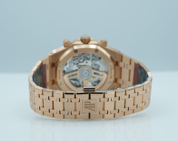 BRAND NEW Audemars PIGUET ROYAL OAK CHRONOGRAPH 26240OR ROSE GOLD BLUE DIAL BRACELET FULL SET - Image 7