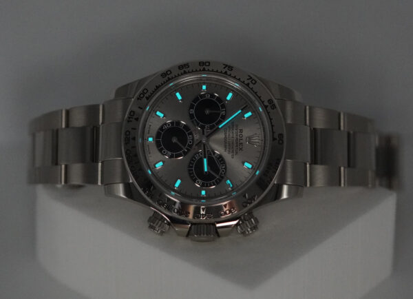 Rolex 116509 COSMOGRAPH DAYTONA WHITE GOLD SILVER DIAL 2022 WARRANTY FULL SET - Image 11