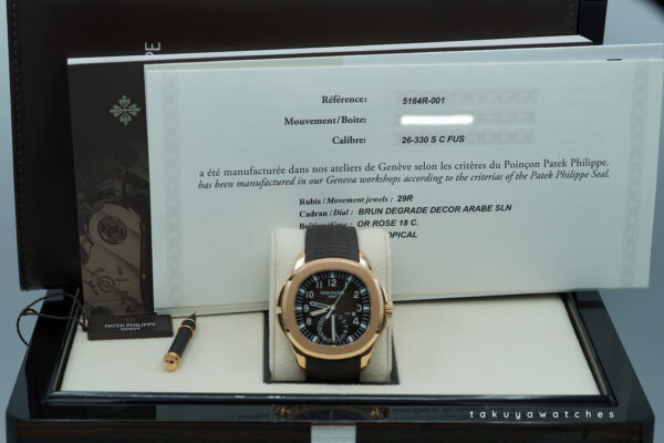 Patek PHILIPPE 5164R ROSE GOLD AQUANAUT TRAVEL TIME 2024 NEW MOVEMENT FULL SET - Image 2