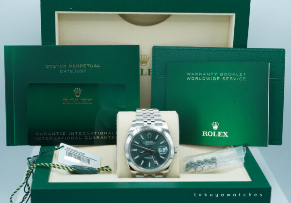 Rolex 126300 DATEJUST 41 MINT GREEN DIAL JUBILEE BAND 2024 WARRANTY FULL SET - Image 2