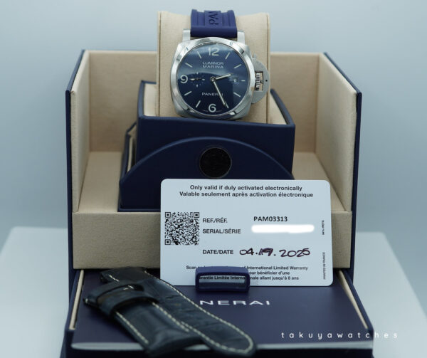 PANERAI Pam 3313 LUMINOR MARINA STEEL BLUE DIAL 2025 WARRANTY FULL SET - Image 2