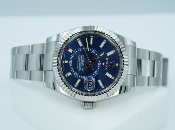 Rolex 326934 SKY-DWELLER BLUE DIAL OYSTER BAND 2023 WARRANTY FULL SET - Image 9