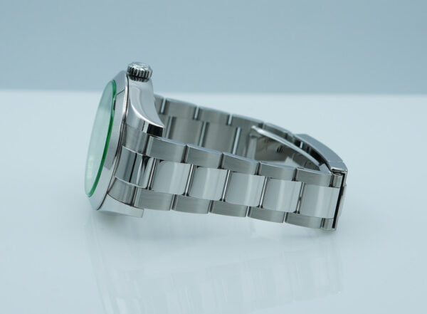 Rolex 116400GV MILGAUSS GREEN CRYSTAL BLACK DIAL 2021 WARRANTY FULL SET - Image 5