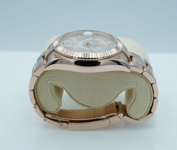Rolex 326935 SKY-DWELLER 18K ROSE GOLD SUNDUST ROMAN DIAL BOXES PAPERS - Image 4