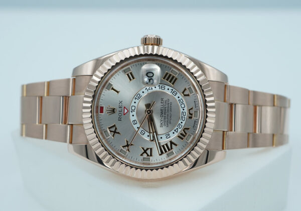 Rolex 326935 SKY-DWELLER 18K ROSE GOLD SUNDUST ROMAN DIAL BOXES PAPERS - Image 10