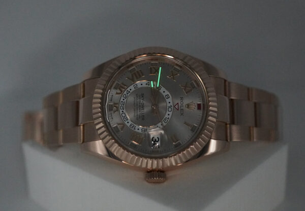 Rolex 326935 SKY-DWELLER 18K ROSE GOLD SUNDUST ROMAN DIAL BOXES PAPERS - Image 11