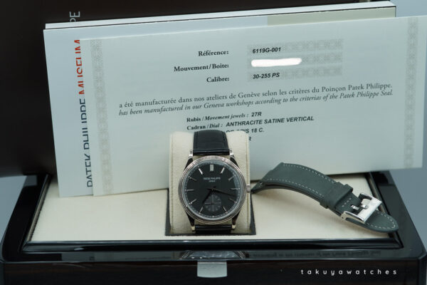 Patek PHILIPPE 6119G WHITE GOLD CALATRAVA CLOUS DE PARIS 2023 FULL SET - Image 2