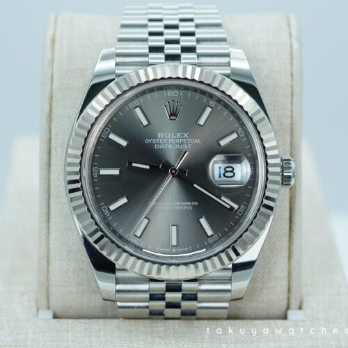 Rolex 126334 DATEJUST 41 FLUTED BEZEL SLATE DIAL JUBILEE BAND 2021 FULL SET