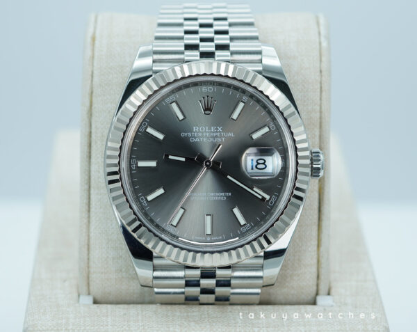 Rolex 126334 DATEJUST 41 FLUTED BEZEL SLATE DIAL JUBILEE BAND 2021 FULL SET