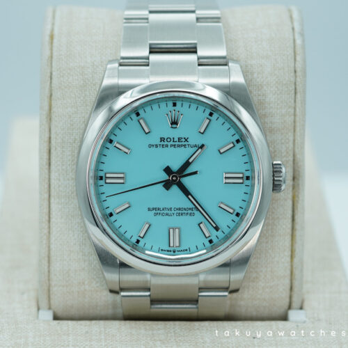 Rolex 126000 OYSTER PERPETUAL 36 TIFFANY TURQUOISE DIAL 2023 WARRANTY BOXES PAPERS