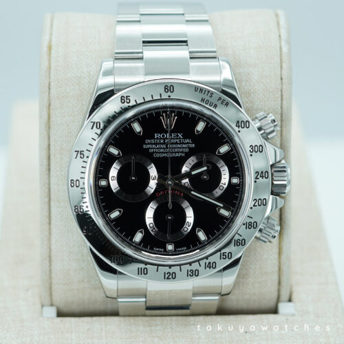Rolex 116520 DAYTONA STAINLESS STEEL BLACK DIAL RSC SERVICED WARRANTY FULL SET