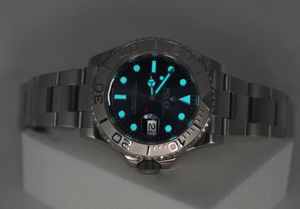 Rolex 116622 YACHTMASTER STAINLESS STEEL PLATINUM BEZEL BLUE DIAL FULL SET - Image 11