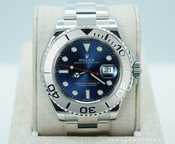 Rolex 116622 YACHTMASTER STAINLESS STEEL PLATINUM BEZEL BLUE DIAL FULL SET