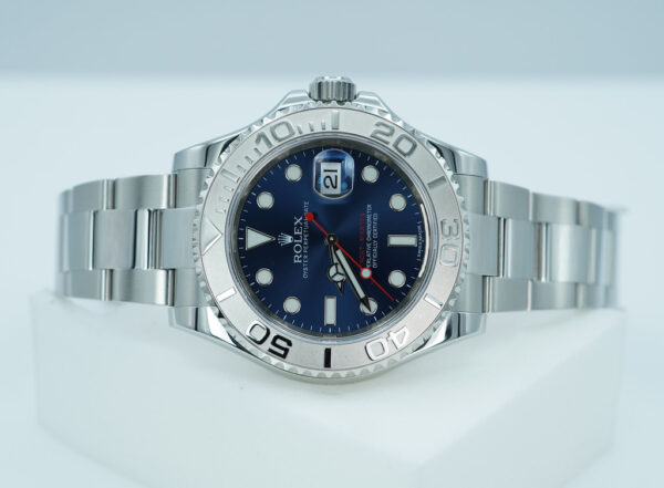 Rolex 116622 YACHTMASTER STAINLESS STEEL PLATINUM BEZEL BLUE DIAL FULL SET - Image 10