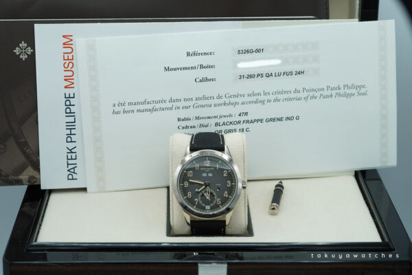Patek PHILIPPE 5326G WHITE GOLD ANNUAL CALENDAR TRAVEL TIME 2023 BOXES PAPERS - Image 2