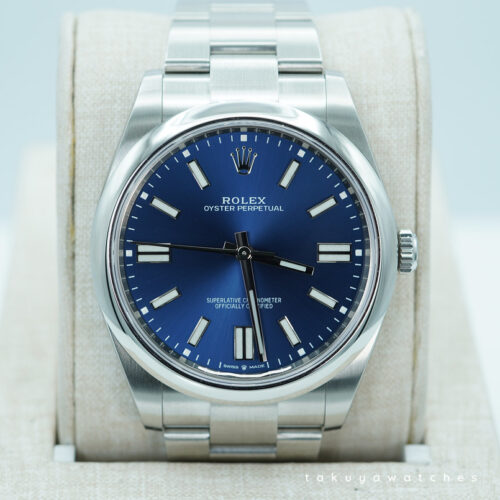 Rolex 124300 OYSTER PERPETUAL 41 BLUE DIAL 2022 WARRANTY FULL SET