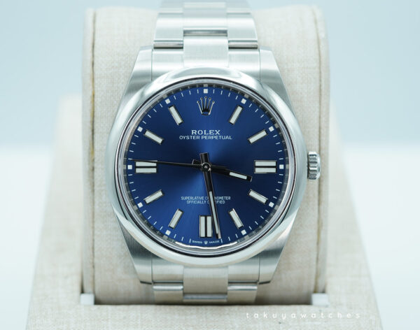 Rolex 124300 OYSTER PERPETUAL 41 BLUE DIAL 2022 WARRANTY FULL SET