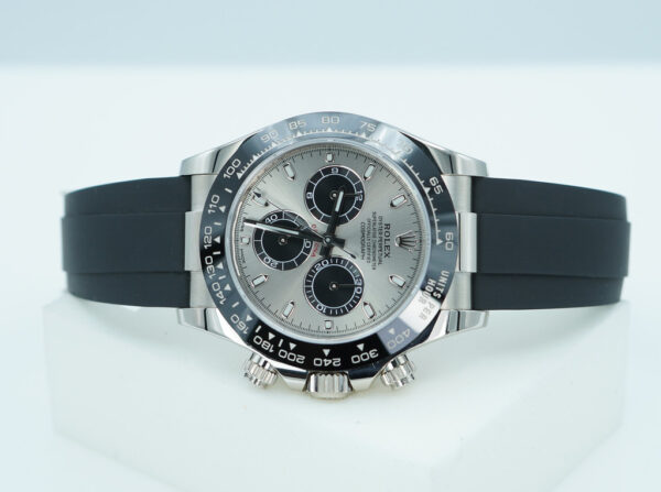 Rolex 116519LN DAYTONA 18K WHITE GOLD OYSTERFLEX STEEL DIAL 2021 WARRANTY FULL SET - Image 9