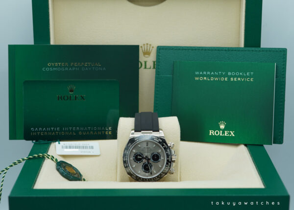 Rolex 116519LN DAYTONA 18K WHITE GOLD OYSTERFLEX STEEL DIAL 2021 WARRANTY FULL SET - Image 2