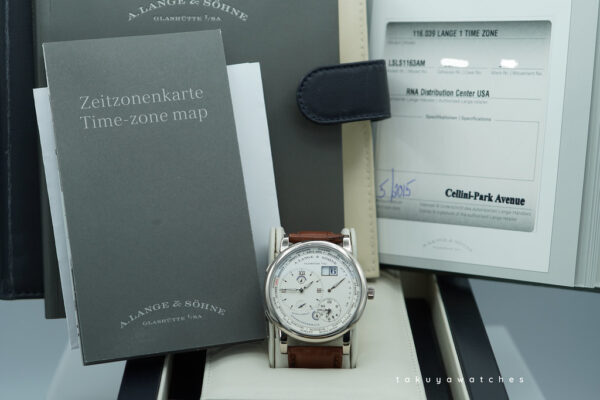 A. Lange & Sohne LANGE 1 TIMEZONE 116.039 18K WHITE GOLD SILVER DIAL FULL SET - Image 3