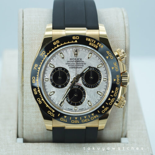 Rolex 116518LN DAYTONA YELLOW GOLD METEORITE DIAL OYSTERFLEX 2023 WARRANTY FULL SET