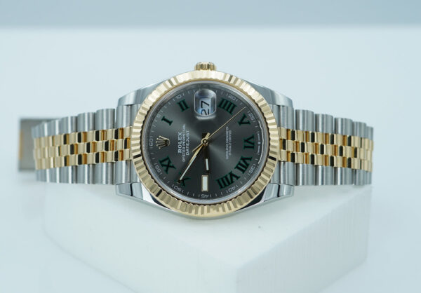 Rolex 126333 DATEJUST 41 YELLOW GOLD STEEL WIMBLEDON DIAL JUBILEE 2022 WARRANTY FULL SET - Image 10