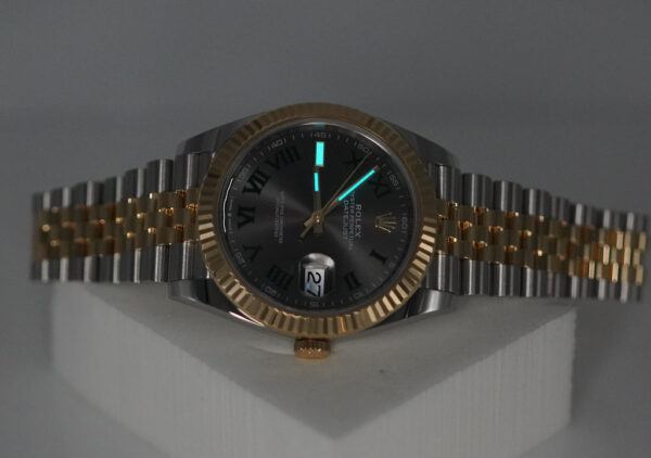 Rolex 126333 DATEJUST 41 YELLOW GOLD STEEL WIMBLEDON DIAL JUBILEE 2022 WARRANTY FULL SET - Image 11