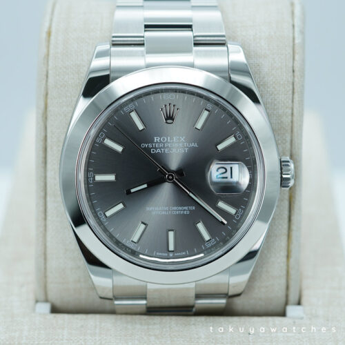 Rolex 126300 DATEJUST 41 SLATE STICK DIAL OYSTER BAND 2024 WARRANTY FULL SET
