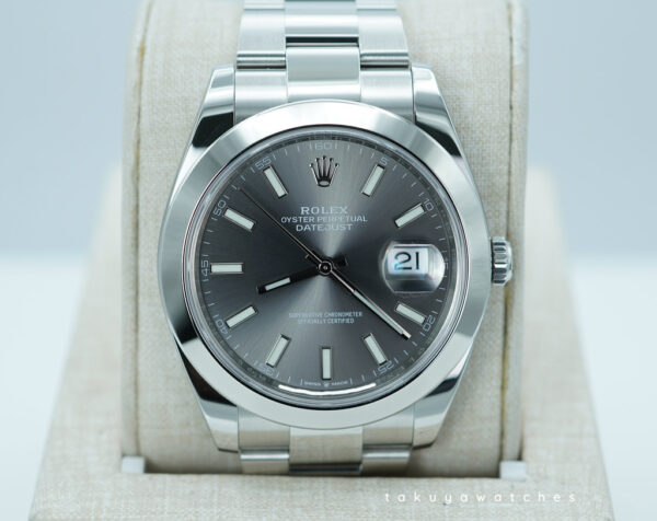 Rolex 126300 DATEJUST 41 SLATE STICK DIAL OYSTER BAND 2024 WARRANTY FULL SET
