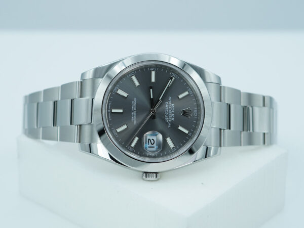 Rolex 126300 DATEJUST 41 SLATE STICK DIAL OYSTER BAND 2024 WARRANTY FULL SET - Image 9