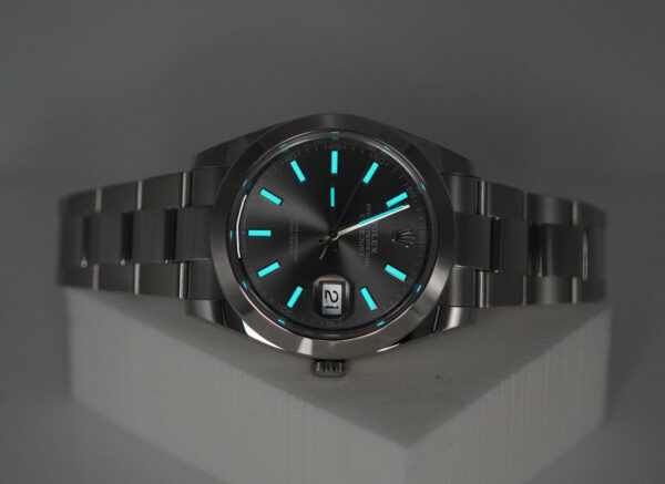 Rolex 126300 DATEJUST 41 SLATE STICK DIAL OYSTER BAND 2024 WARRANTY FULL SET - Image 11