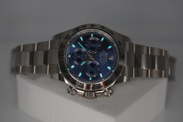 NEW Rolex 116509 COSMOGRAPH DAYTONA 18K WHITE GOLD BLUE DIAL 2022 WARRANTY FULL SET - Image 11