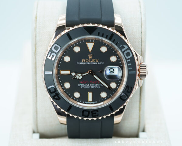 Rolex 116655 YACHTMASTER EVEROSE GOLD CERAMIC BEZEL OYSTERFLEX 40MM FULL SET