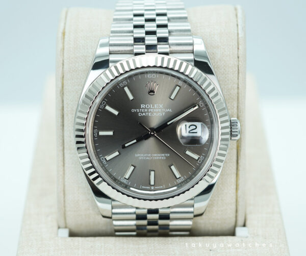 Rolex 126334 DATEJUST 41 FLUTED BEZEL SLATE DIAL JUBILEE BAND 2021 FULL SET