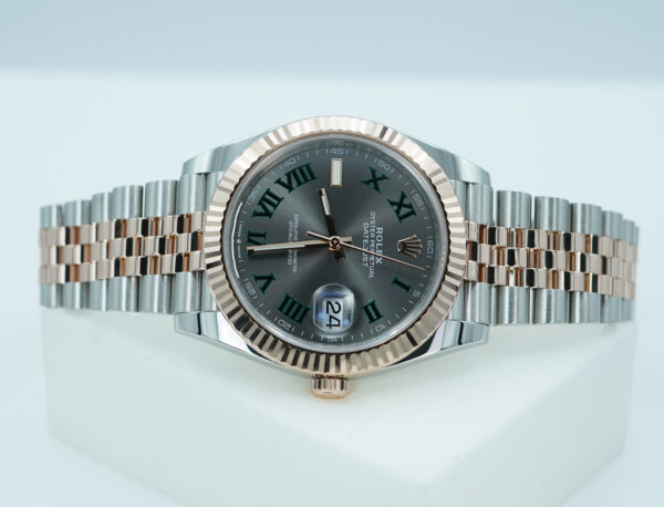 Rolex 126331 DATEJUST 41 ROSE GOLD STEEL WIMBLEDON DIAL JUBILEE BAND 2022 WARRANTY FULL SET - Image 9