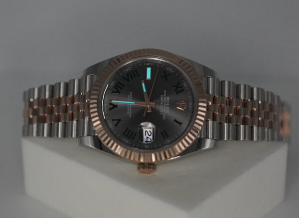 Rolex 126331 DATEJUST 41 ROSE GOLD STEEL WIMBLEDON DIAL JUBILEE BAND 2022 WARRANTY FULL SET - Image 11