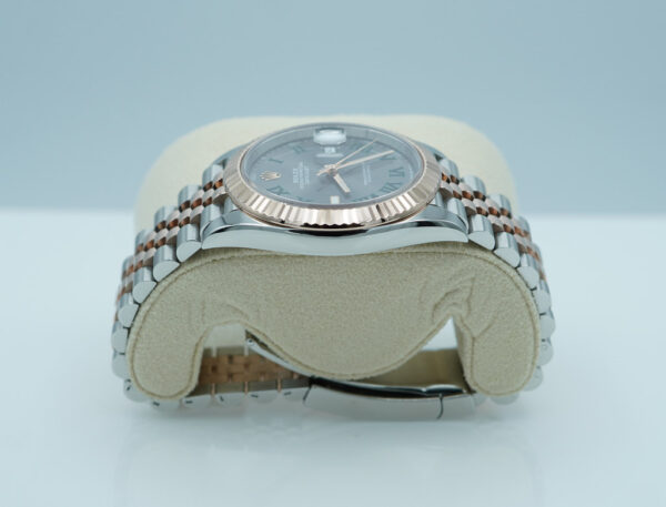 Rolex 126331 DATEJUST 41 ROSE GOLD STEEL WIMBLEDON DIAL JUBILEE BAND 2022 WARRANTY FULL SET - Image 3