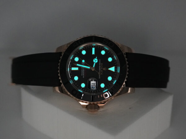Rolex 126655 YACHTMASTER EVEROSE GOLD OYSTERFLEX 40MM 2021 WARRANTY FULL SET - Image 11